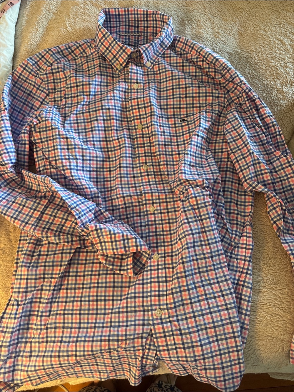 Vineyard Vines Men's Plaid Button-Down Shirt - Pink & Blue